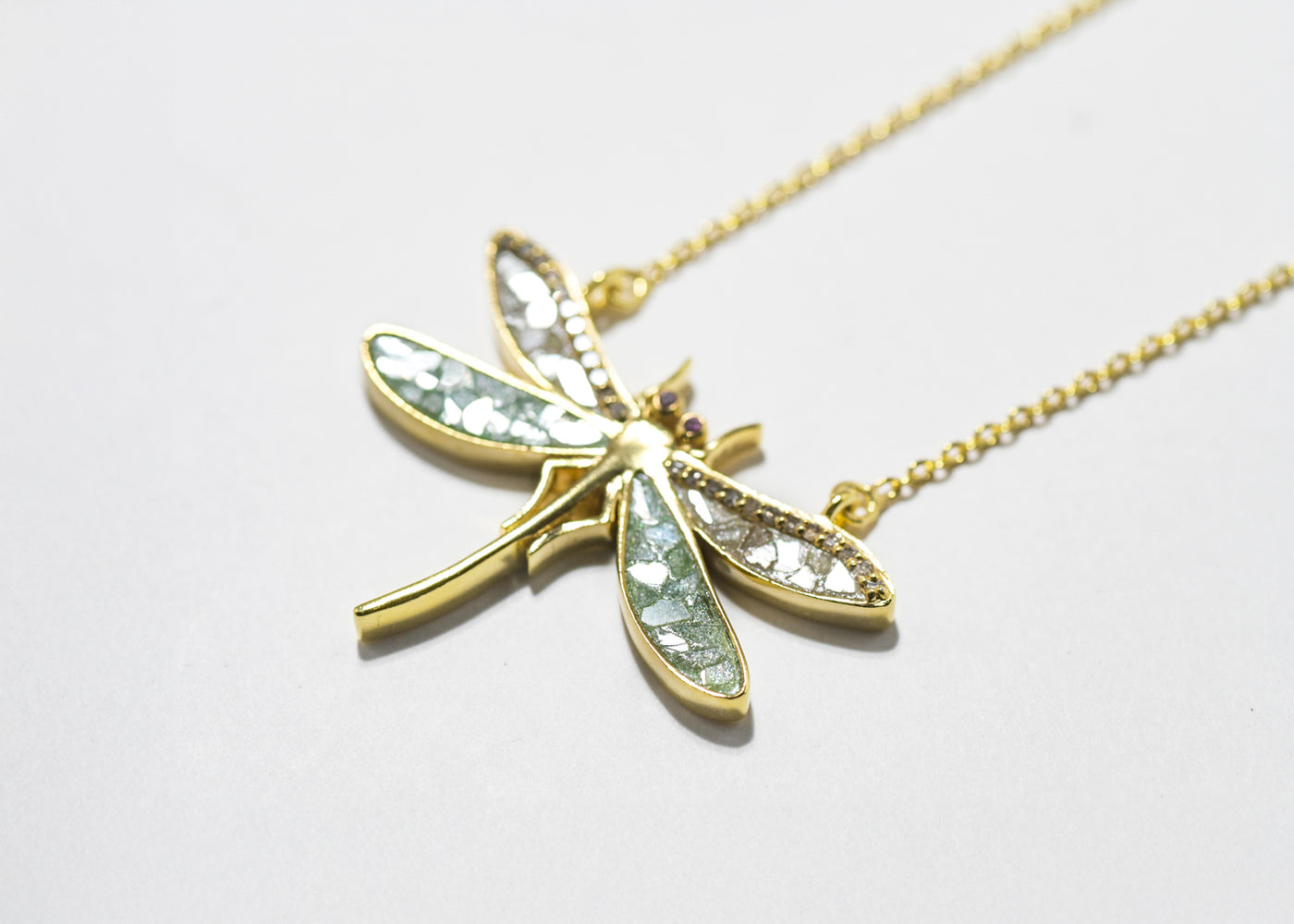 Dragonfly Gold Vermeil Pendant Necklace