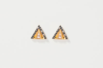 Enkel Black Diamonds Gold Vermeil Stud Earrings