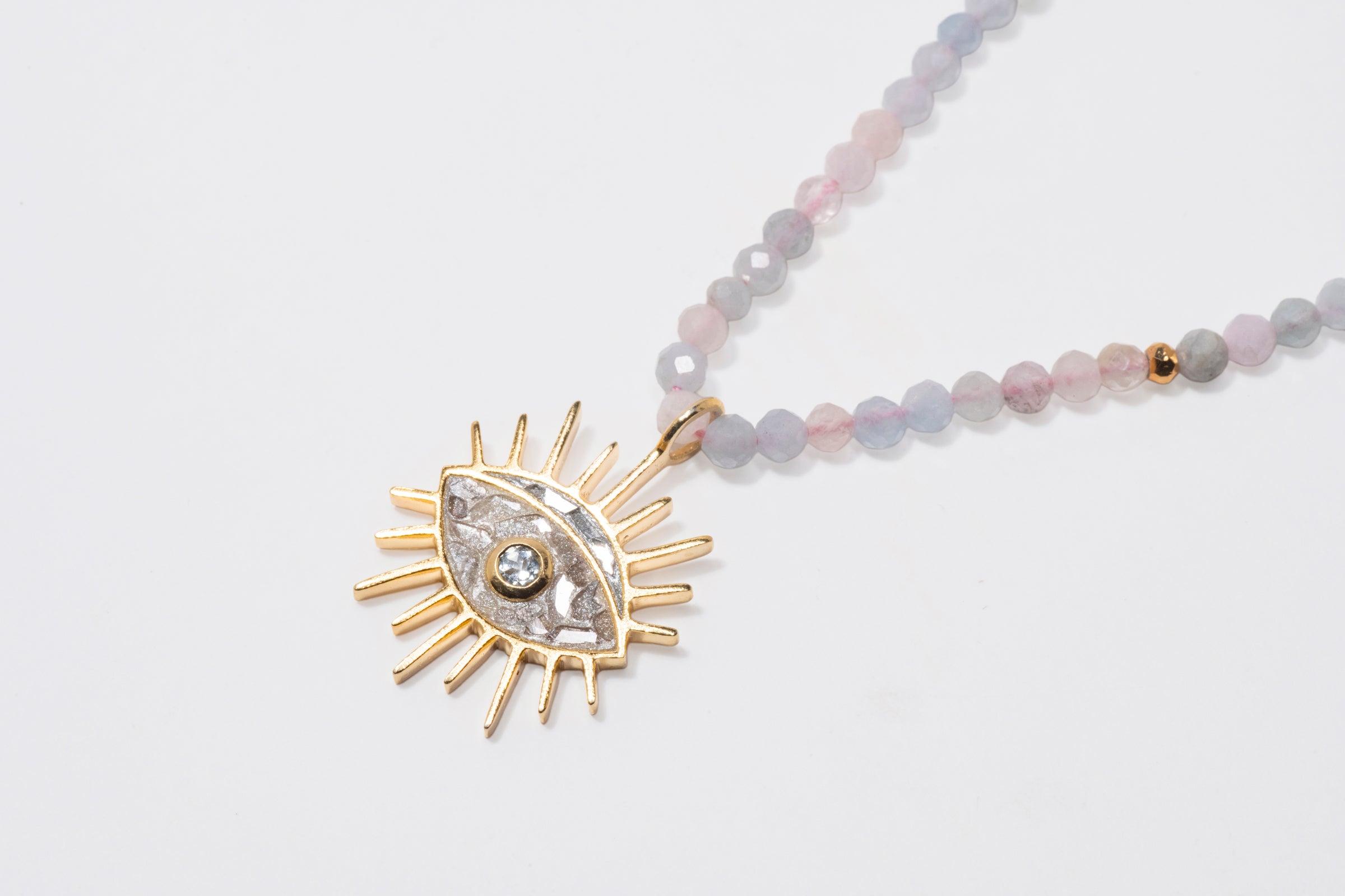 Evil Eye Beaded Gold Vermeil Necklace