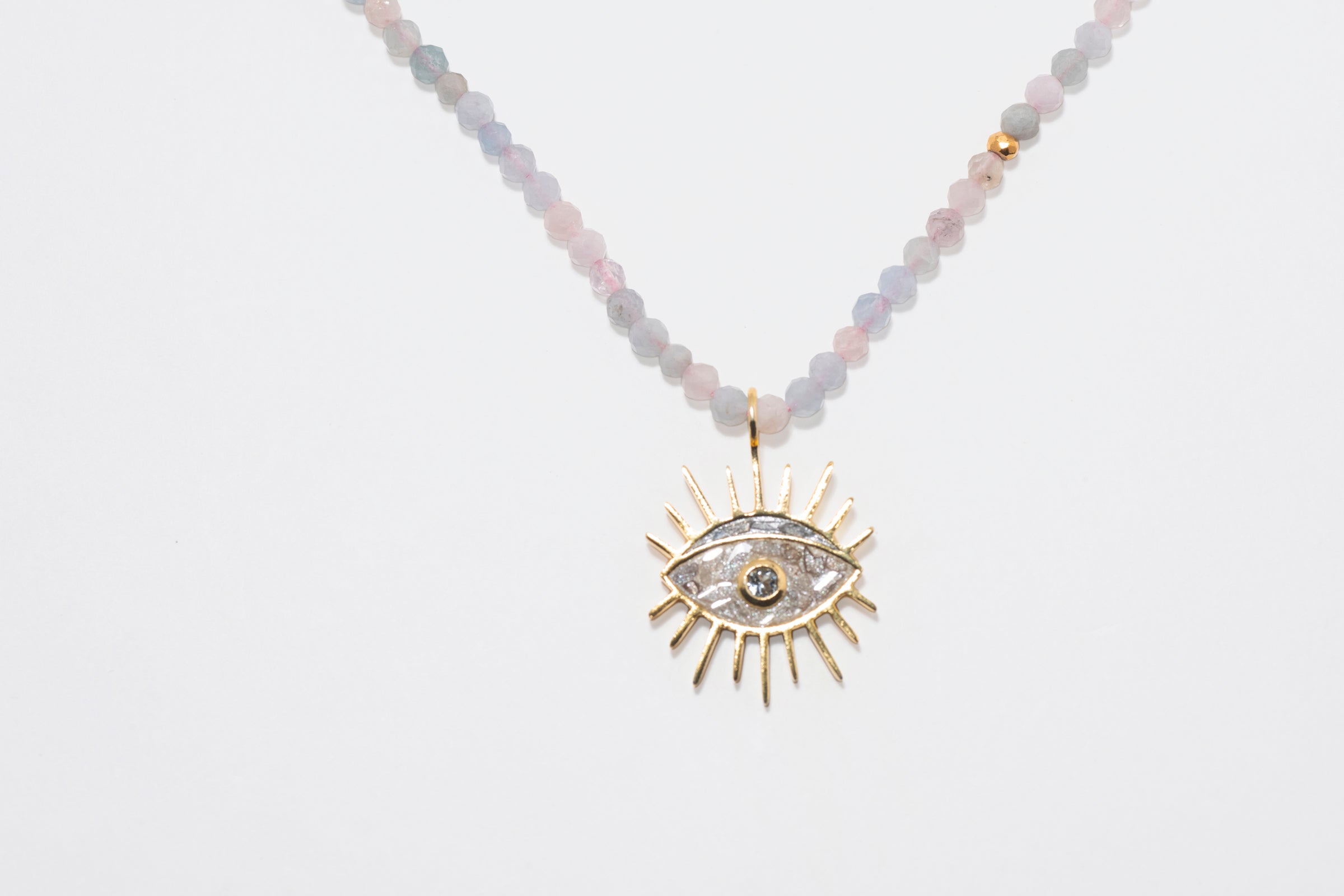 Evil Eye Beaded Gold Vermeil Necklace