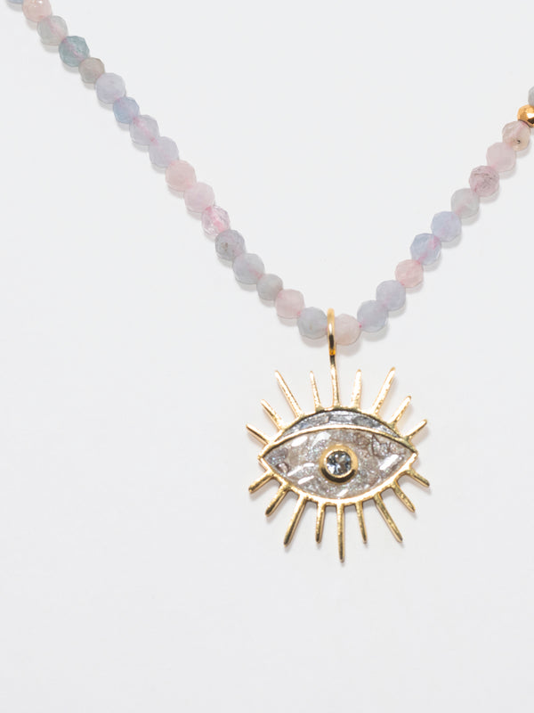 Evil Eye Beaded Gold Vermeil Necklace