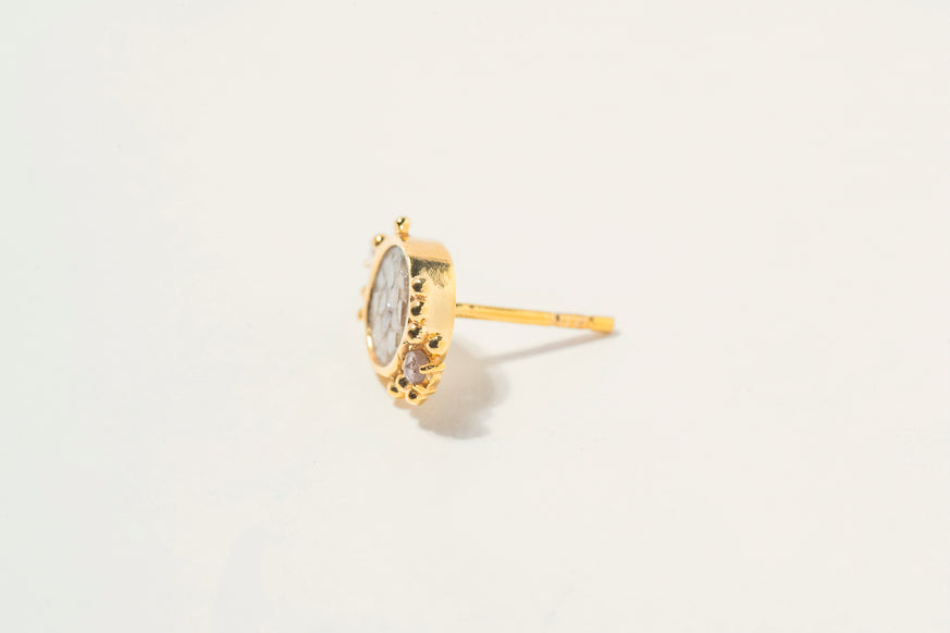 Frida Diamond Gold Vermeil Stud Earrings