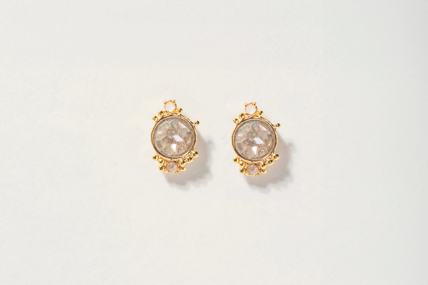 Frida Diamond Gold Vermeil Stud Earrings