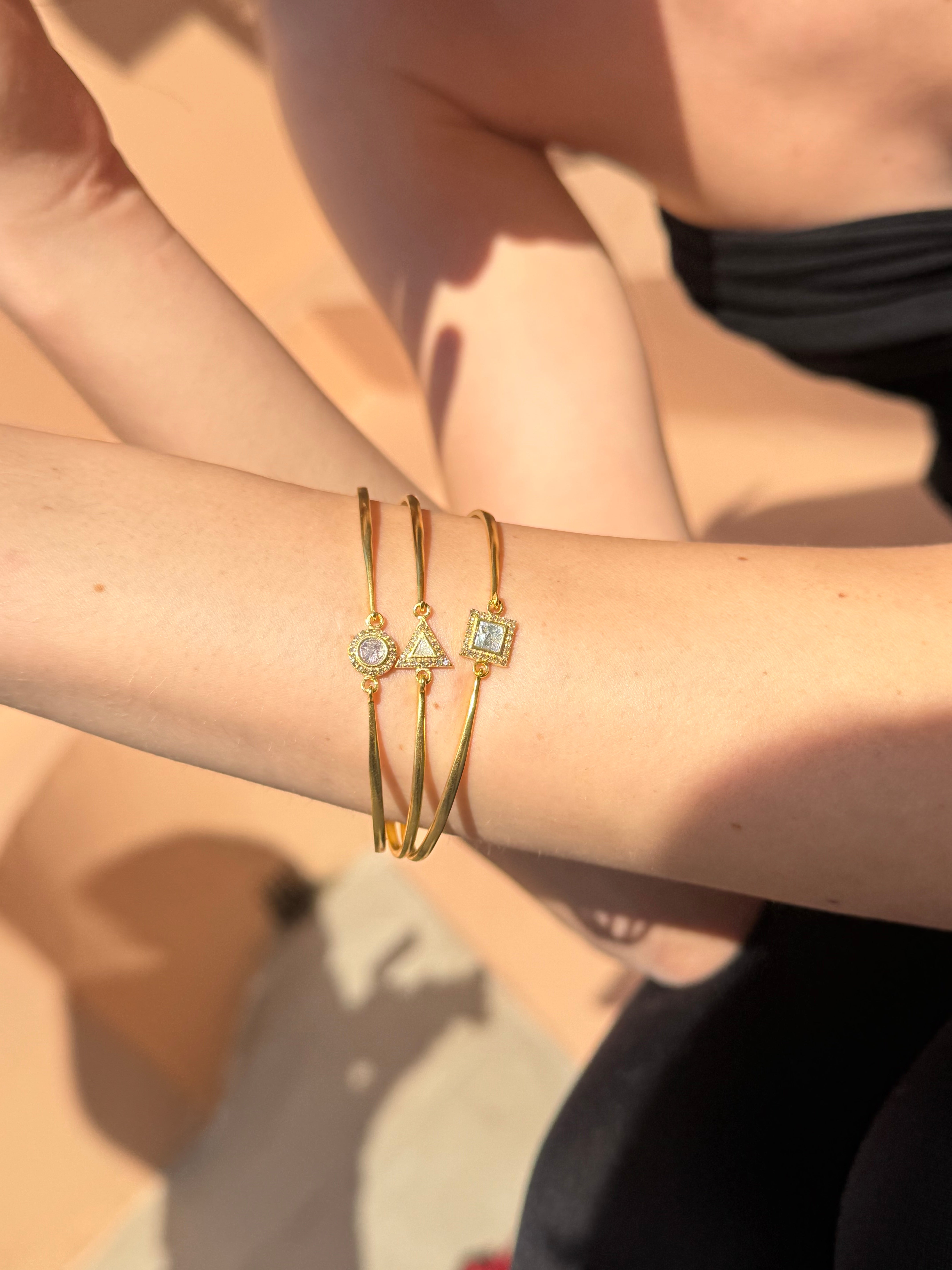 Nava  Square Gold Vermeil Bangle Bracelet