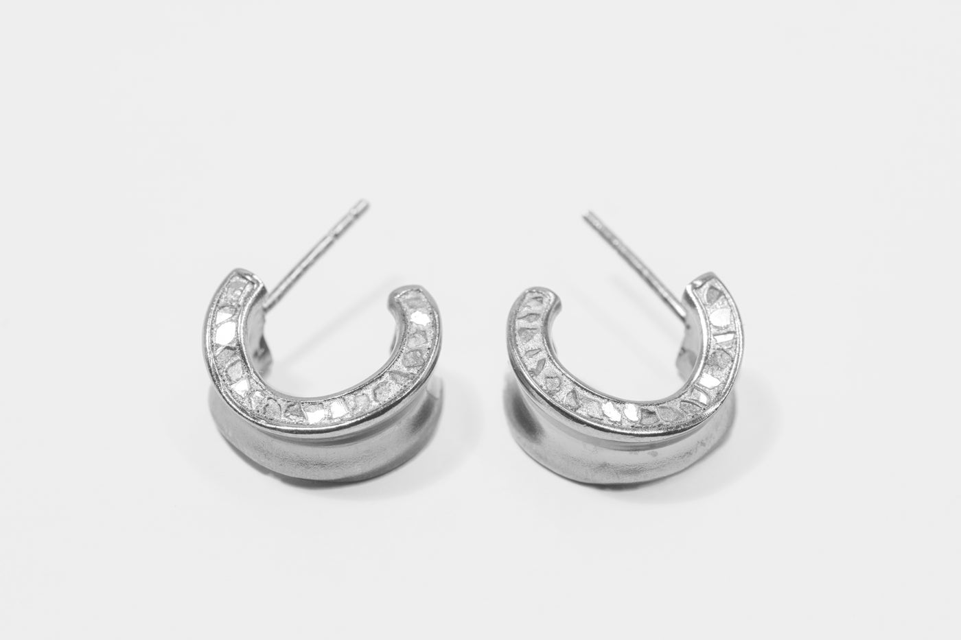 Janmay Oxidized Silver Huggy Earrings