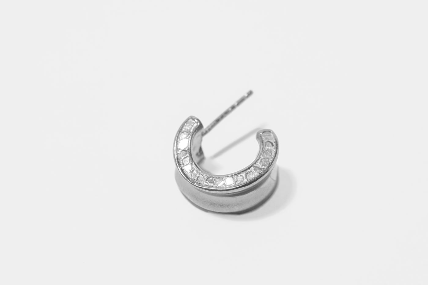 Janmay Oxidized Silver Huggy Earrings