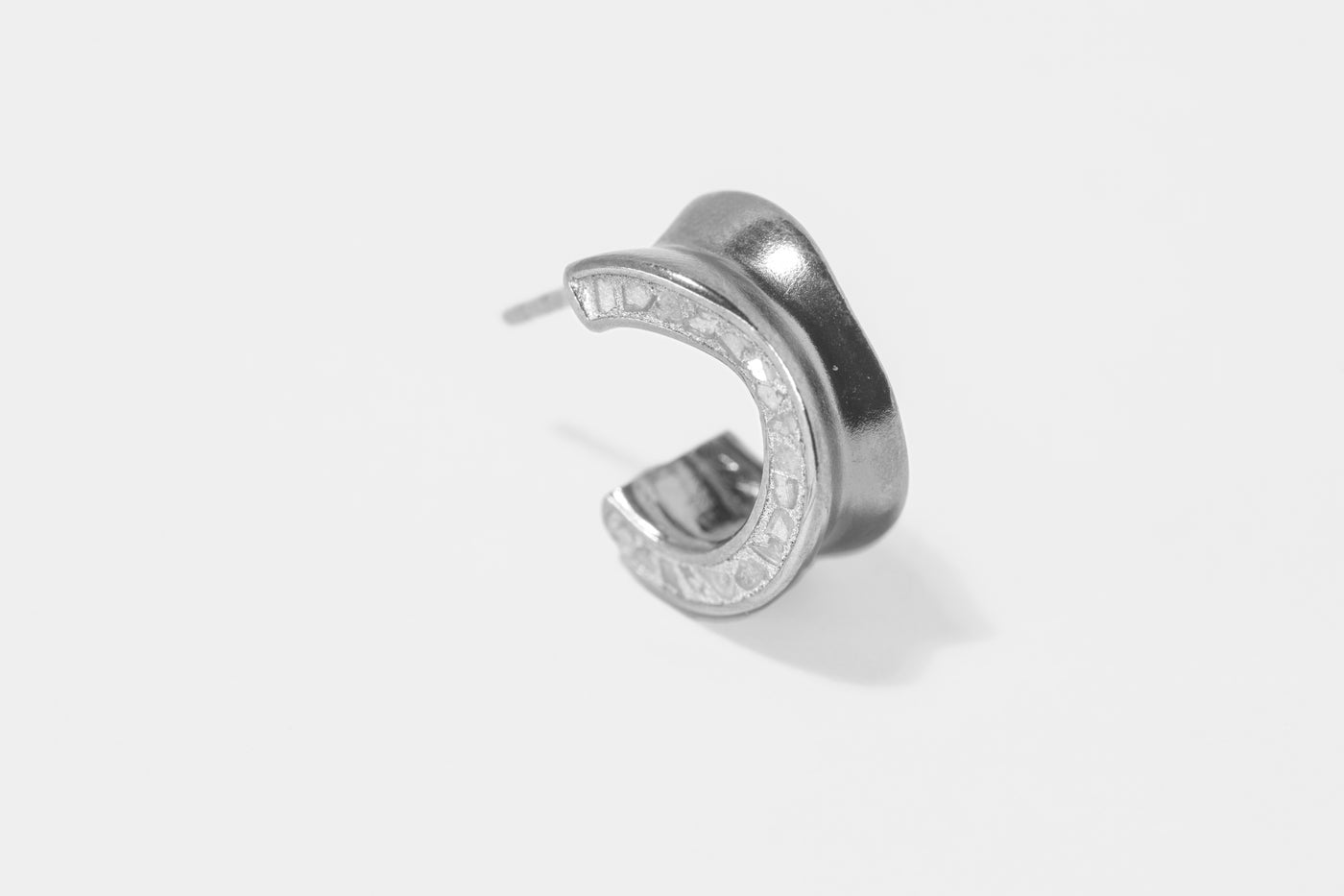 Janmay Oxidized Silver Huggy Earrings