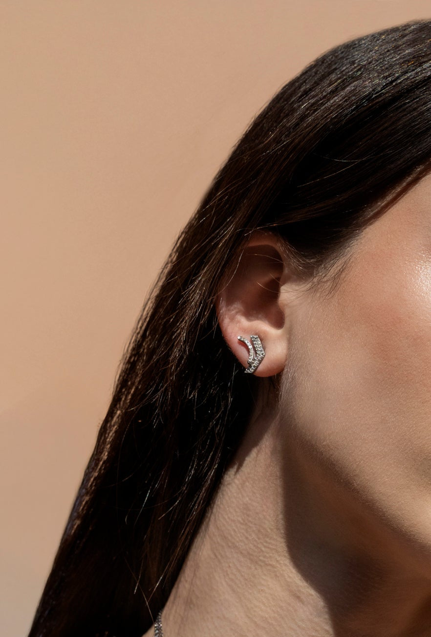 Lola Oxidized Silver Stud Earrings