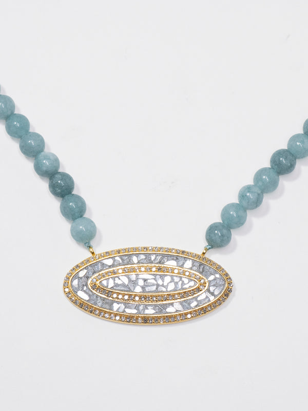 Maratea Oval Gold Vermeil Pendant Necklace