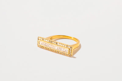 Michelle Pave Diamond Gold Vermeil Ring