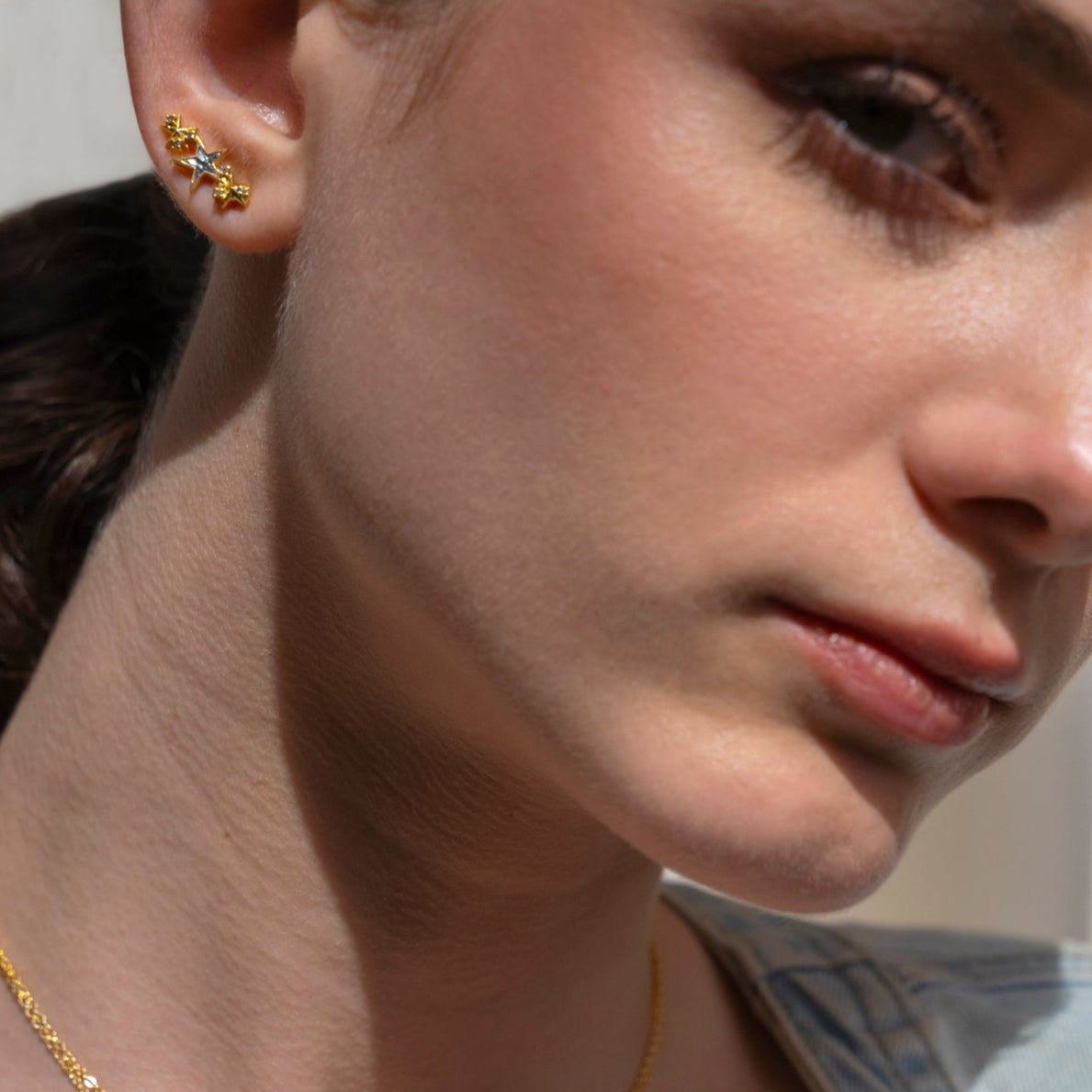 Kiah Star Gold Vermeil Ear Crawler Earrings