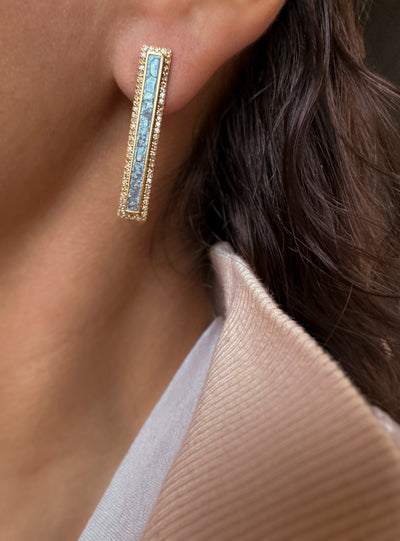 Miladi Pave Diamond Gold Vermeil Earrings