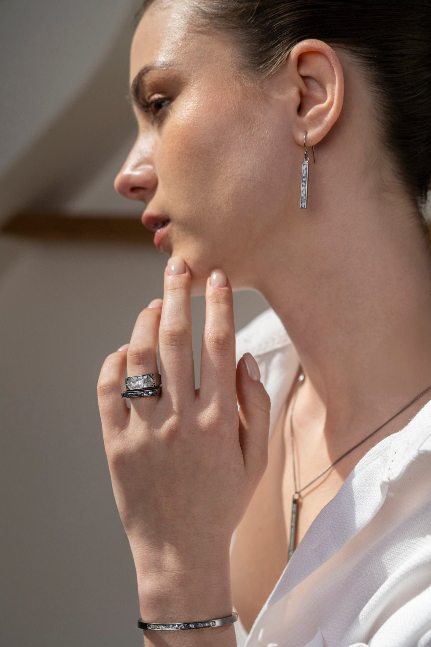 Miladi Small Oxidized Silver Earrings