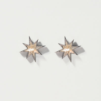Nash Oxidized Silver Stud Earrings