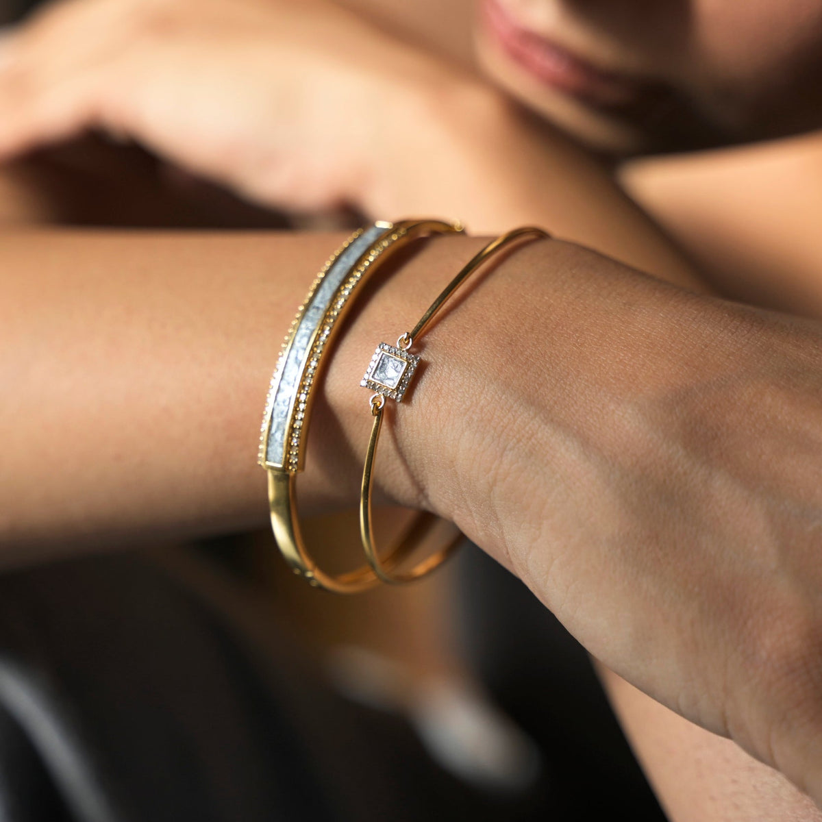 Hapur Pave Diamond Gold Vermeil Bangle Bracelet
