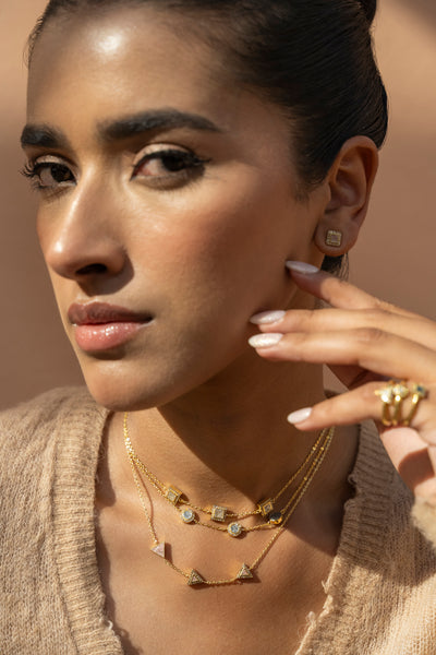 Dagny Round Gold Vermeil Station Necklace
