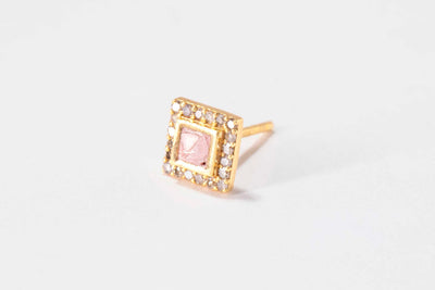 Nava Square Gold Vermeil Stud Earrings