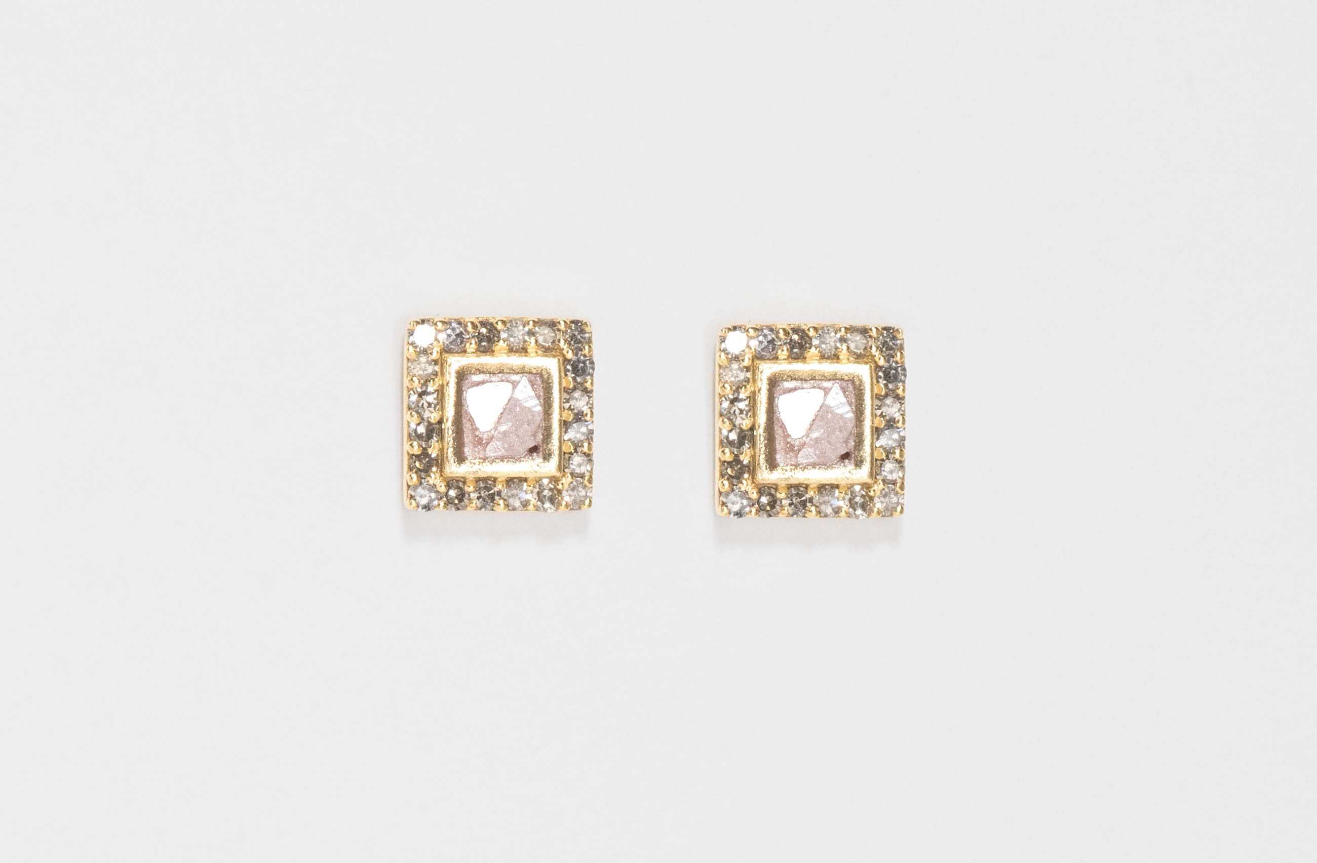 Nava Square Gold Vermeil Stud Earrings
