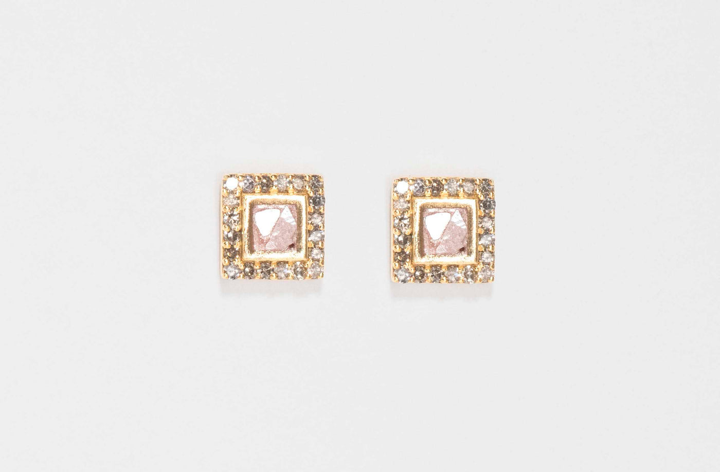 Nava Square Gold Vermeil Stud Earrings