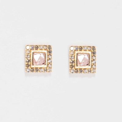 Nava Square Gold Vermeil Stud Earrings