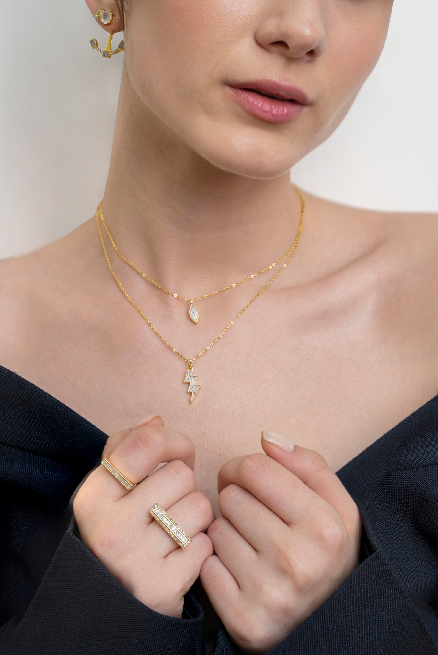 Rishi Bolt Gold Vermeil Pendant Necklace