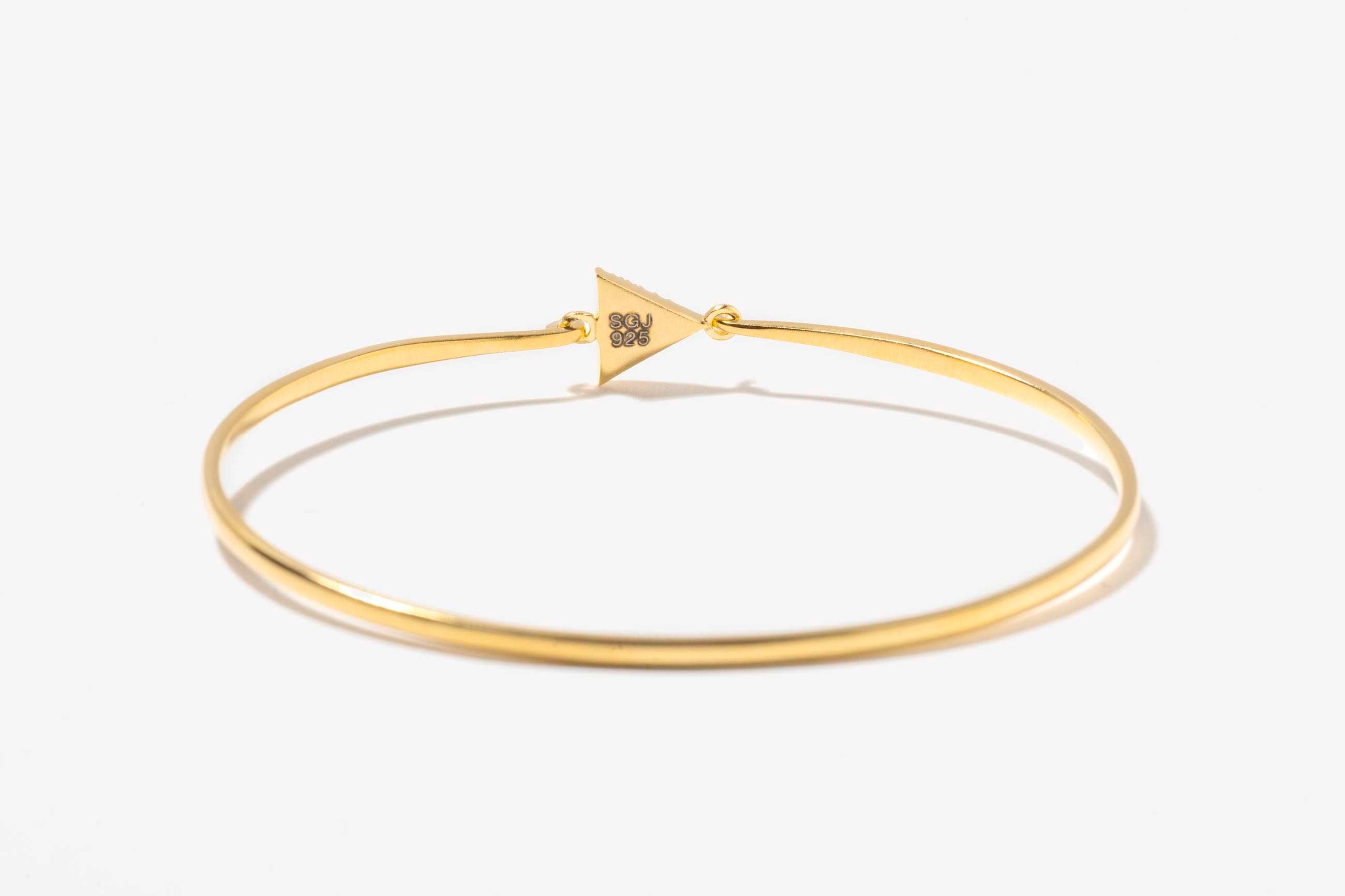 18K Gold Vermeil Diamond Odoti Triangle Bangle Bracelet