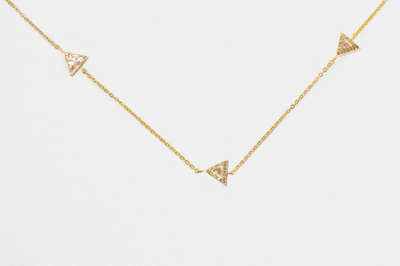 Odoti Triangle  Gold Vermeil Station Necklace