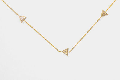 Odoti Triangle  Gold Vermeil Station Necklace