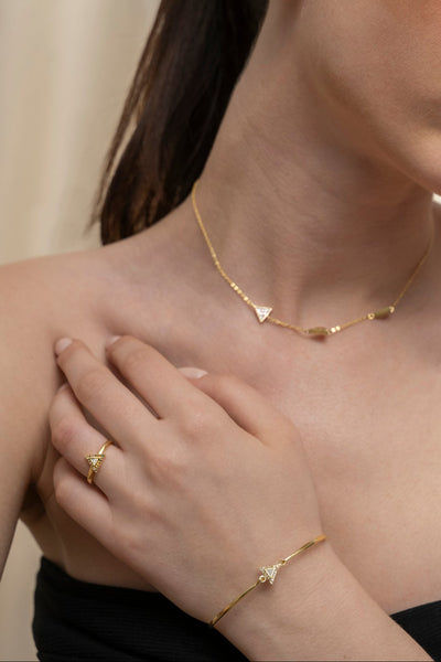 Odoti  Triangle Gold Vermeil Bangle Bracelet