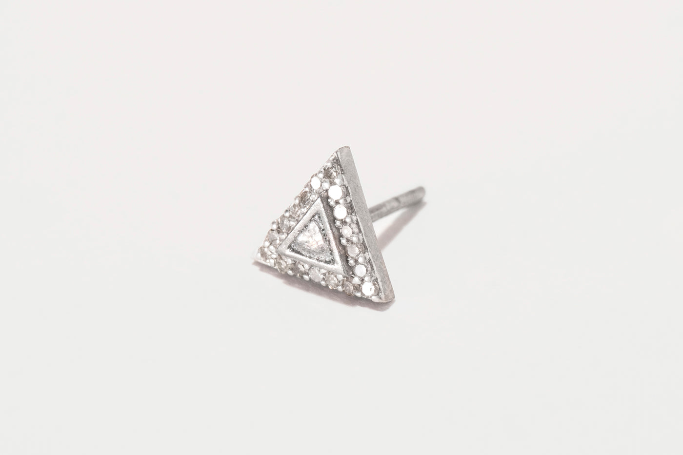 Odoti Triangle Oxidized Silver Stud Earrings