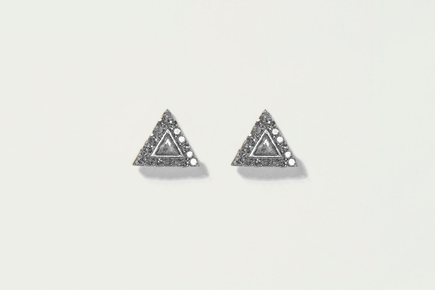 Odoti Triangle Oxidized Silver Stud Earrings