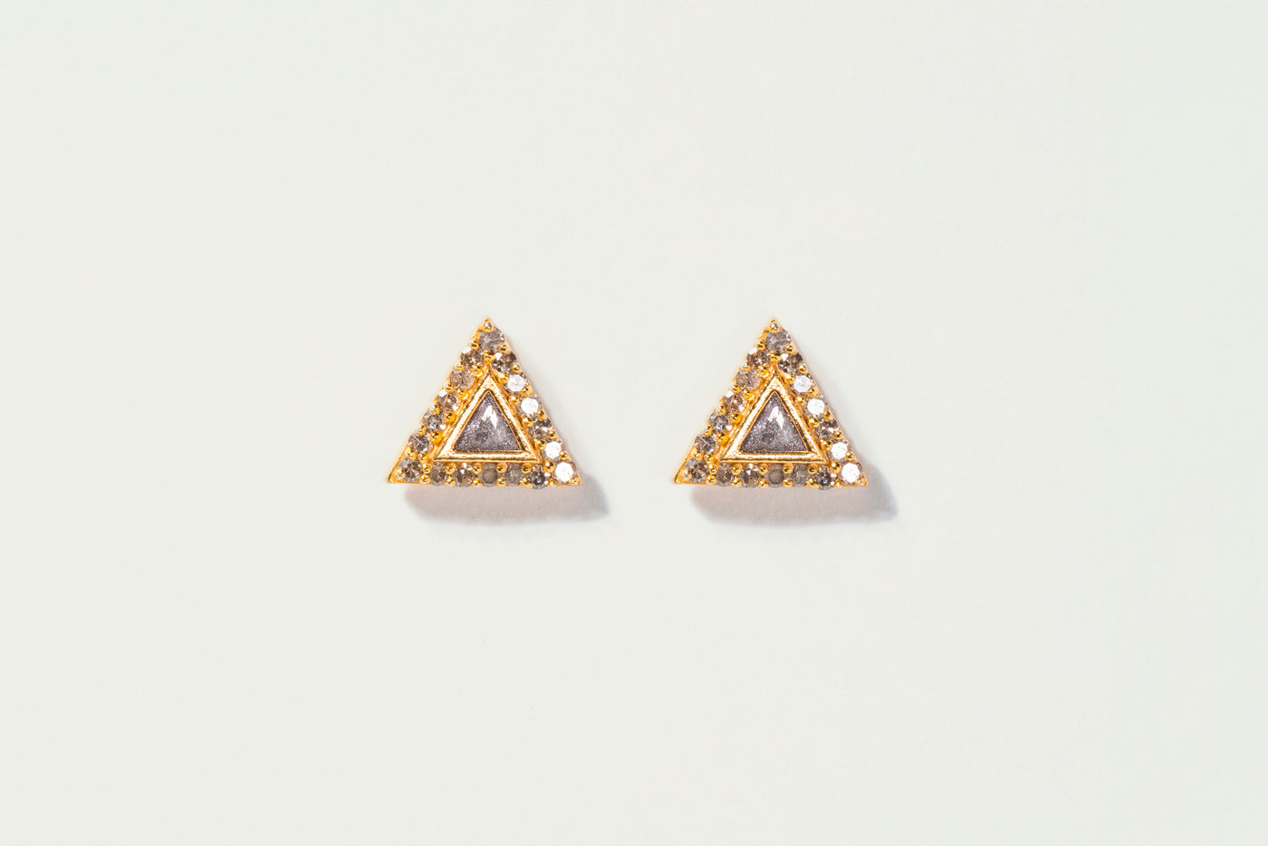 Odoti Triangle Gold Vermeil Stud Earrings