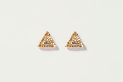 Odoti Triangle Gold Vermeil Stud Earrings