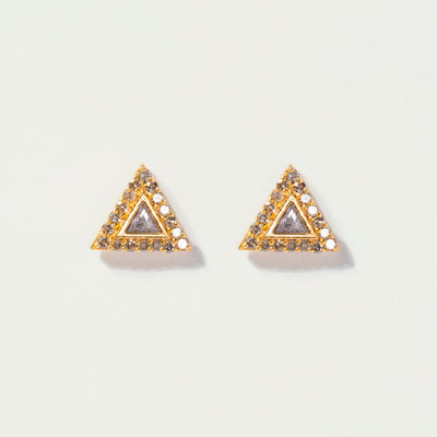 Odoti Triangle Gold Vermeil Stud Earrings