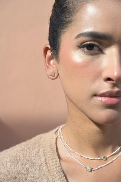 Odoti Triangle Gold Vermeil Stud Earrings