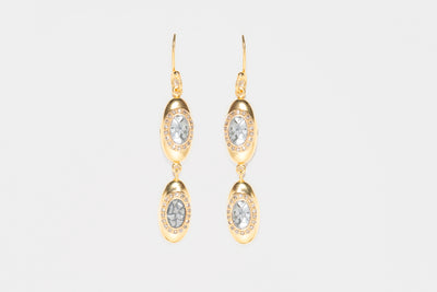 Oriana Double Drop Gold Vermeil Earrings