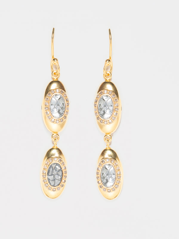 Oriana Double Drop Gold Vermeil Earrings