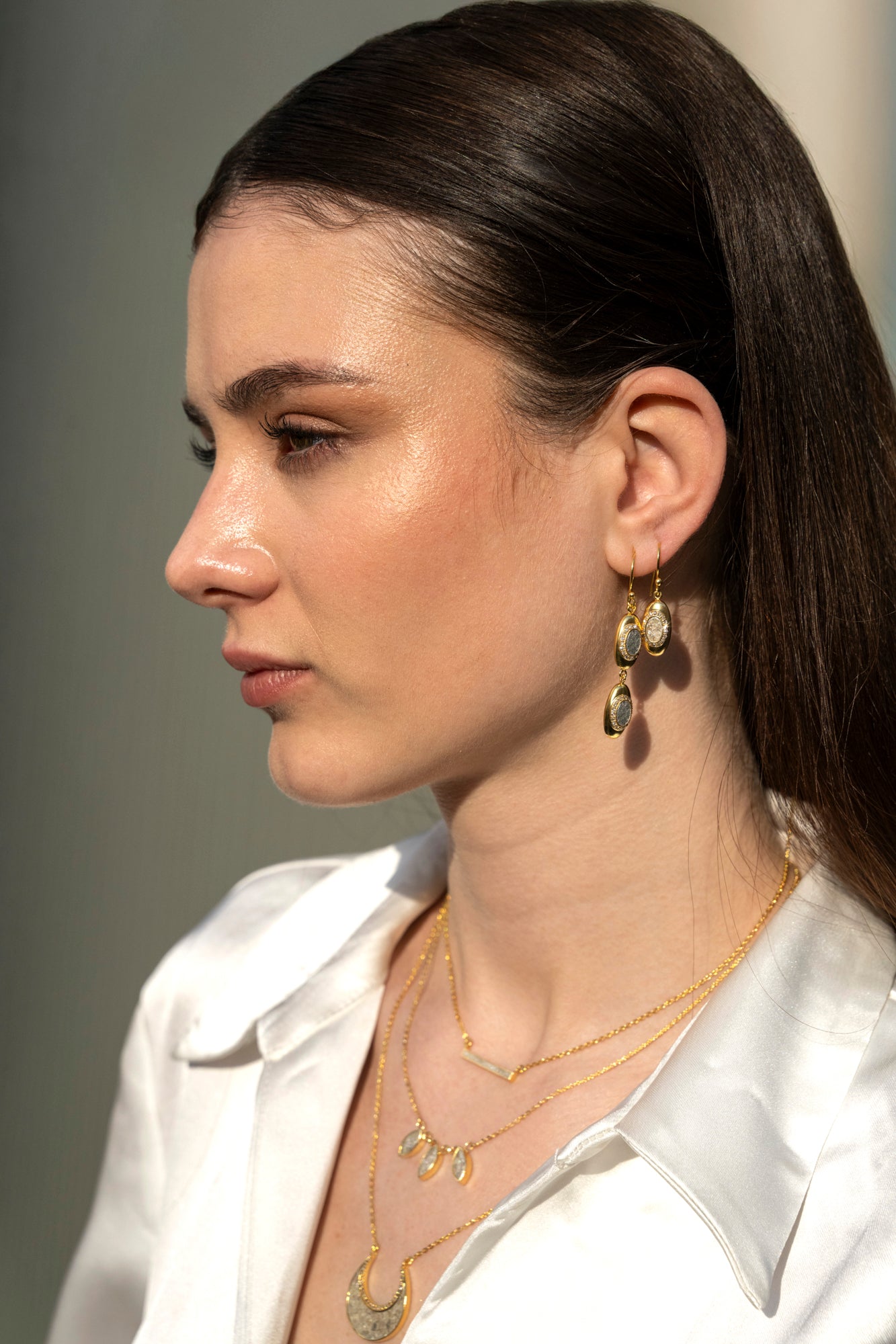 Oriana Double Drop Gold Vermeil Earrings