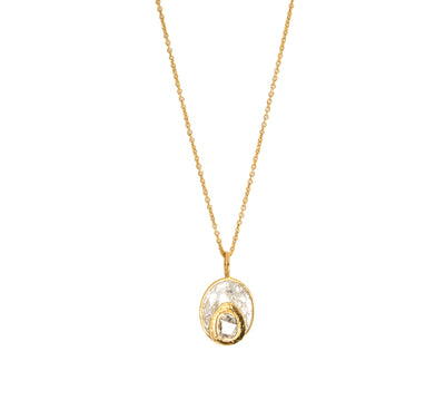 Vermeil Oval Polki Charm Gold Vermeil
