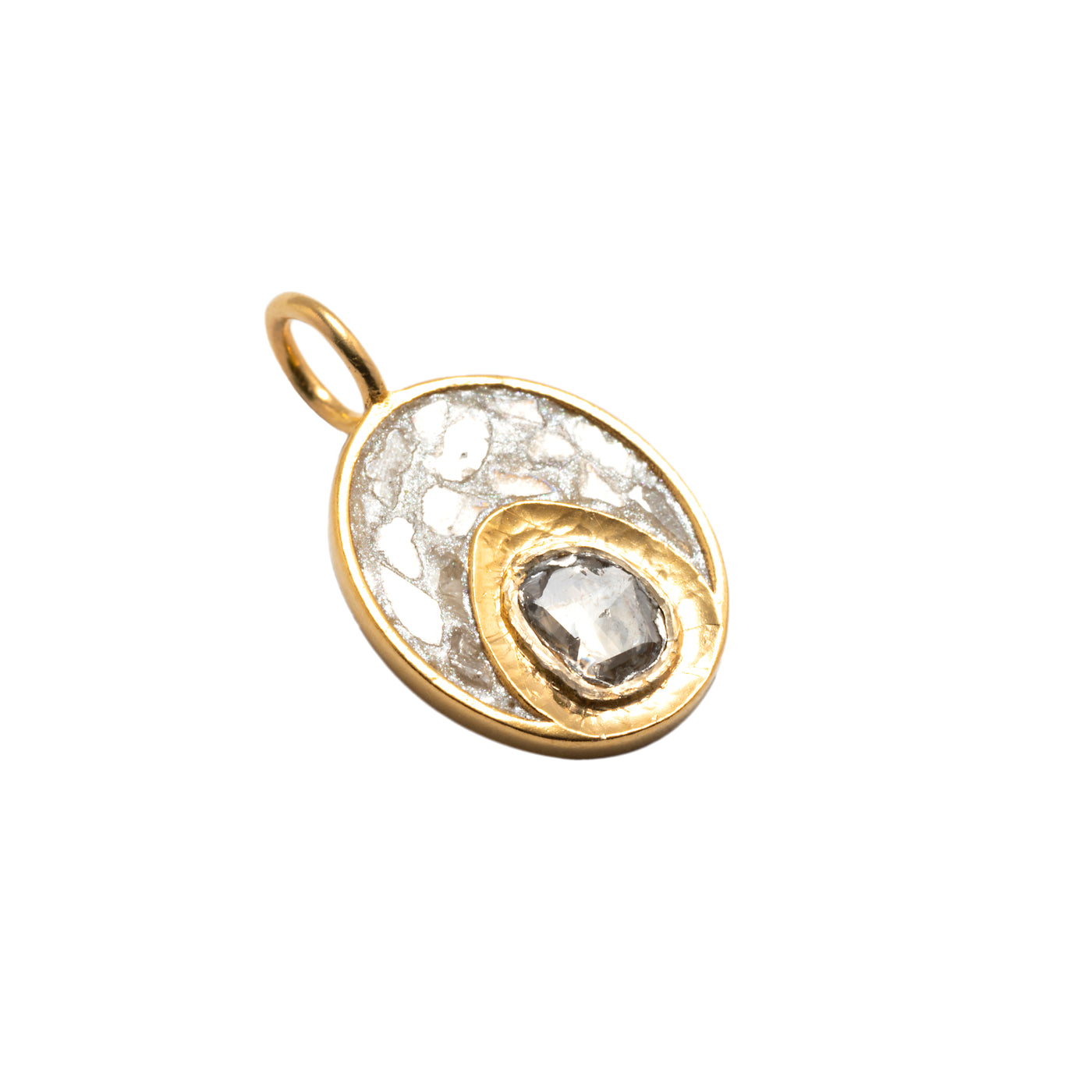 Vermeil Oval Polki Charm Gold Vermeil