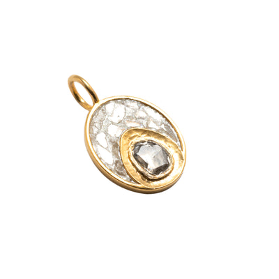 Vermeil Oval Polki Charm Gold Vermeil