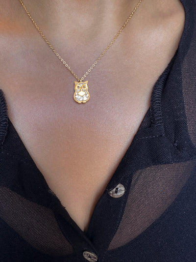 Owl Gold Vermeil Pendant Necklace