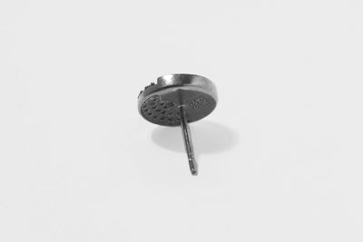 Raina Large Oxidized Silver Stud Earrings