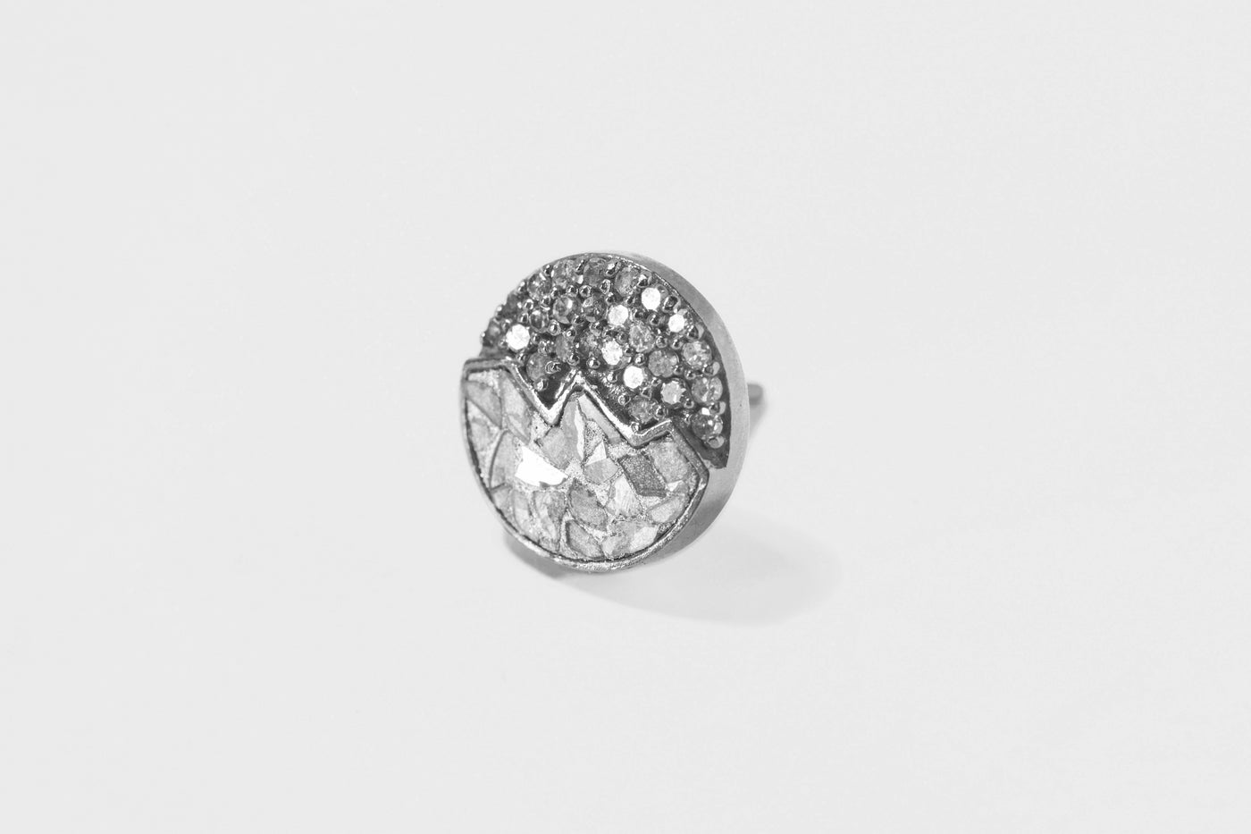 Raina Large Oxidized Silver Stud Earrings