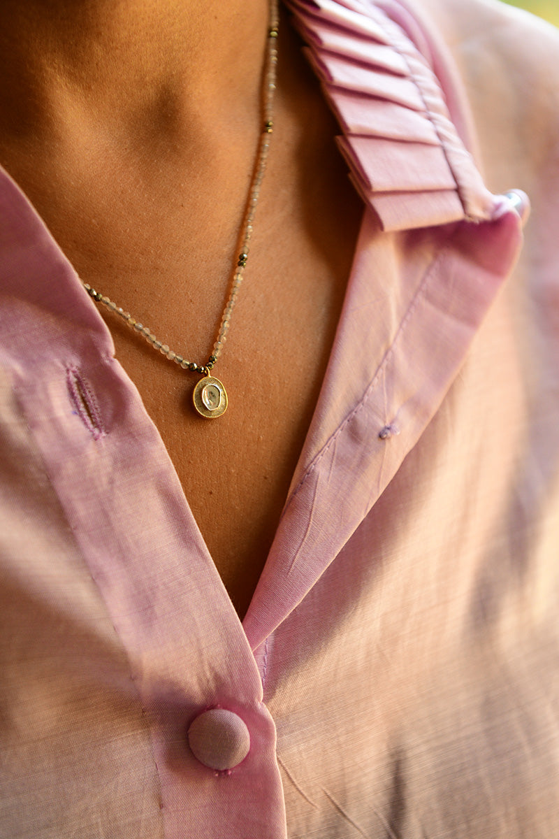 Uncut Stone Beaded Necklace