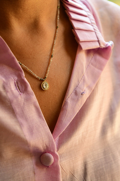 Uncut Stone Beaded Necklace