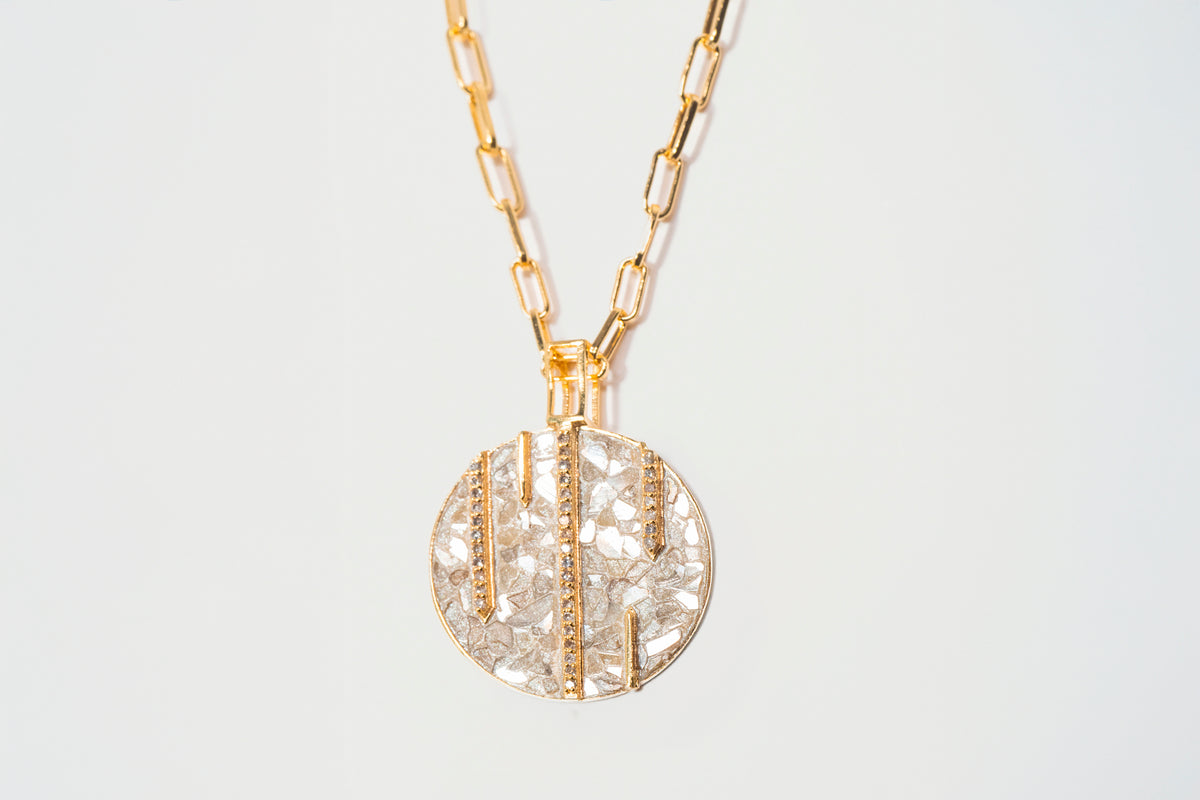 18k Gold Diamond Riffa Medium Necklace