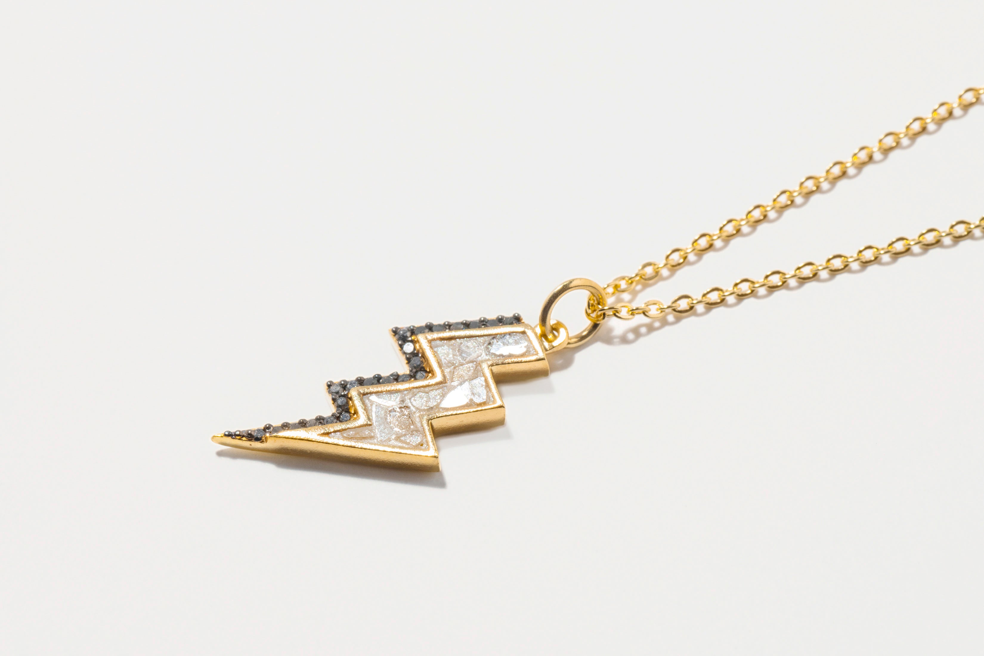 18k Gold Vermeil Diamond Rishi Bolt Pendant Necklace