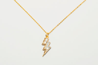 Rishi Bolt Diamond Gold Vermeil Pendant Necklace