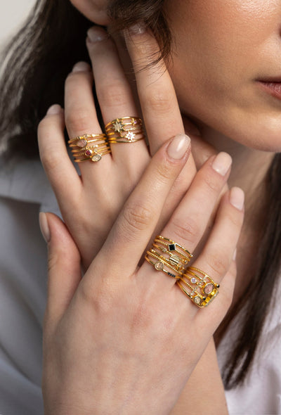Abyss Gold Vermeil Ring Stack
